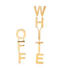 Women Off-White Logo Lettering Earrings