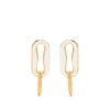 Women Off-White Enamel Drop Earrings