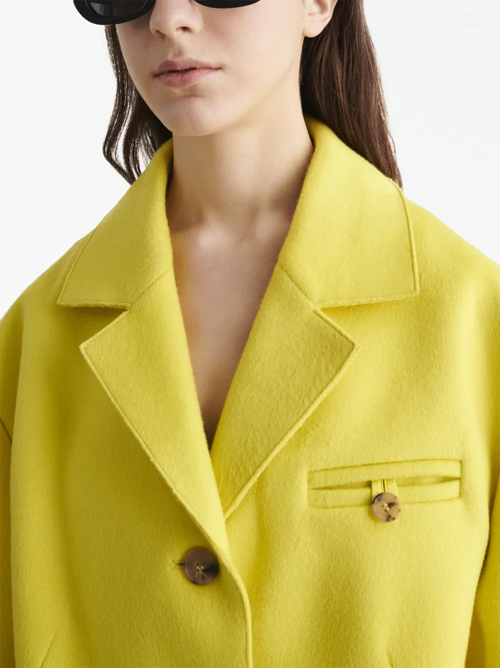 Women Off-White Button-up Midi Coat 5 Women Off-White Button-up Midi Coat - Image 5