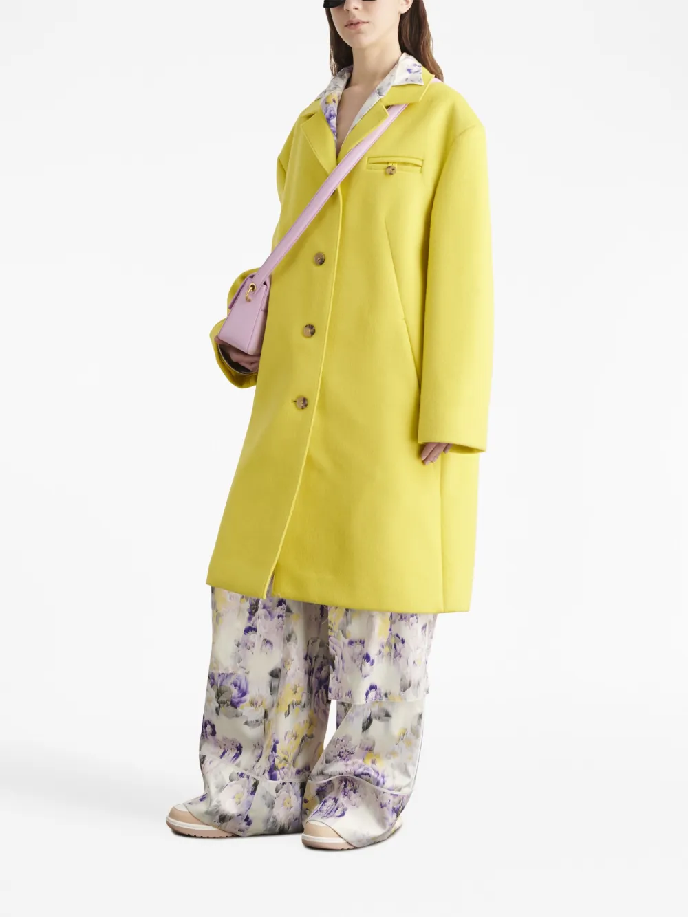 Women Off-White Button-up Midi Coat 3 Women Off-White Button-up Midi Coat - Image 3