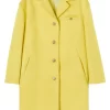 Women Off-White Button-up Midi Coat