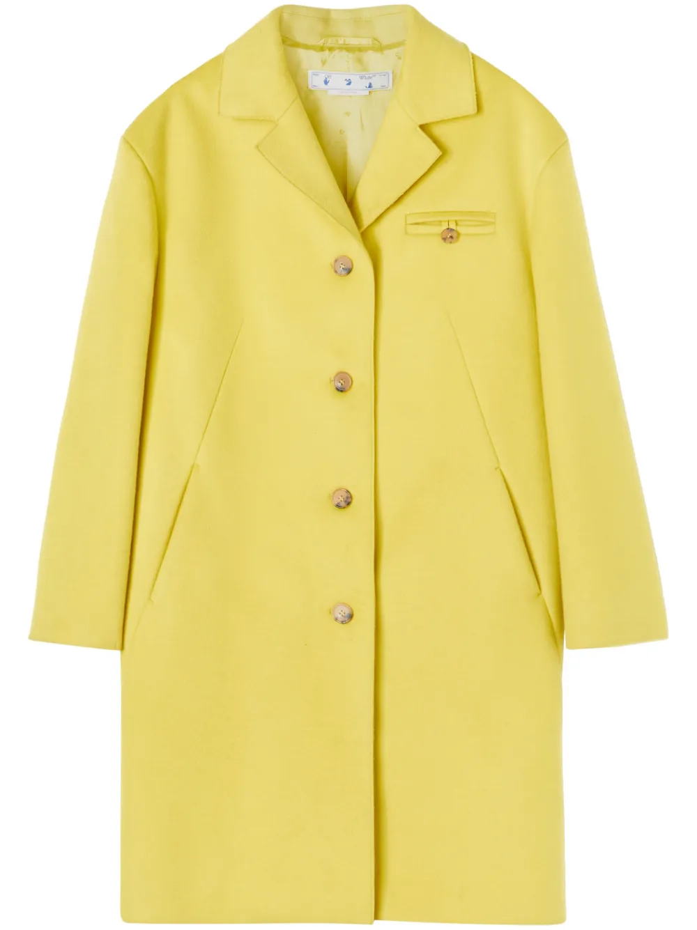 Women Off-White Button-up Midi Coat 1 Women Off-White Button-up Midi Coat