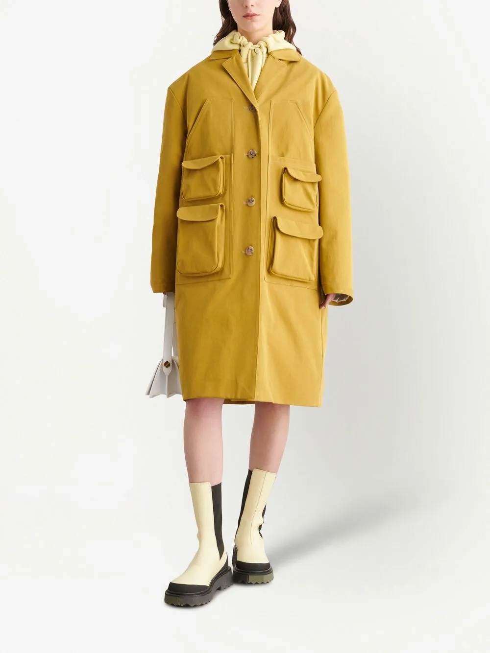 Women Off-White Multi Cargo-pocket Midi Coat 2 Women Off-White Multi Cargo-pocket Midi Coat - Image 2