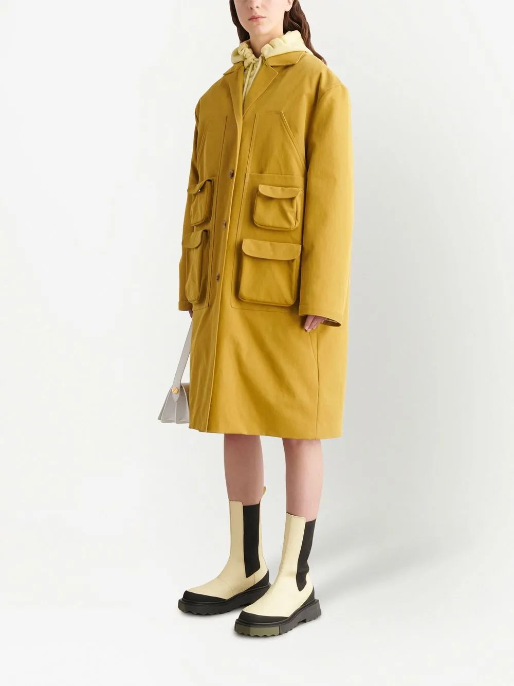 Women Off-White Multi Cargo-pocket Midi Coat 3 Women Off-White Multi Cargo-pocket Midi Coat - Image 3