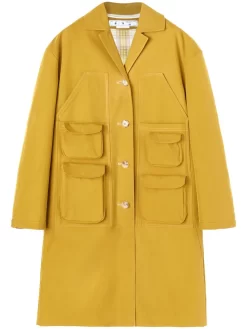 Off-White 28 Women Off-White Multi Cargo-pocket Midi Coat