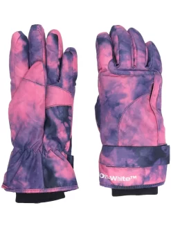 Women Off-White Tie-dye Insulated Ski Gloves