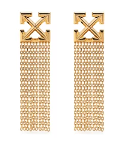 Women Off-White Chain-drop Arrows Earrings