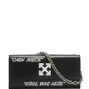 Women Off-White Quote-motif Jitney Chain Wallet