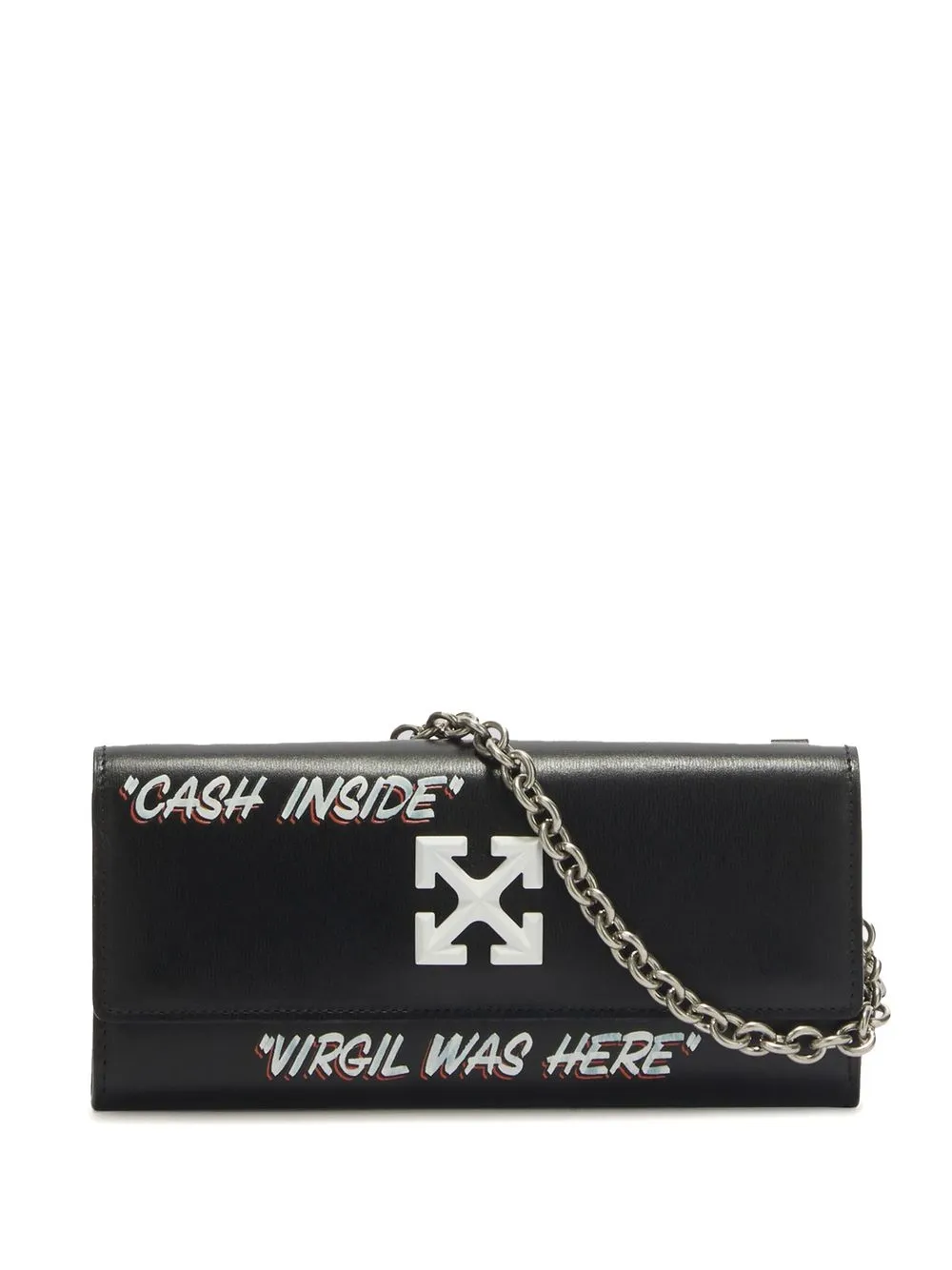 Women Off-White Quote-motif Jitney Chain Wallet 1 Women Off-White Quote-motif Jitney Chain Wallet