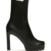 Women Off-White Leather Heeled Boots
