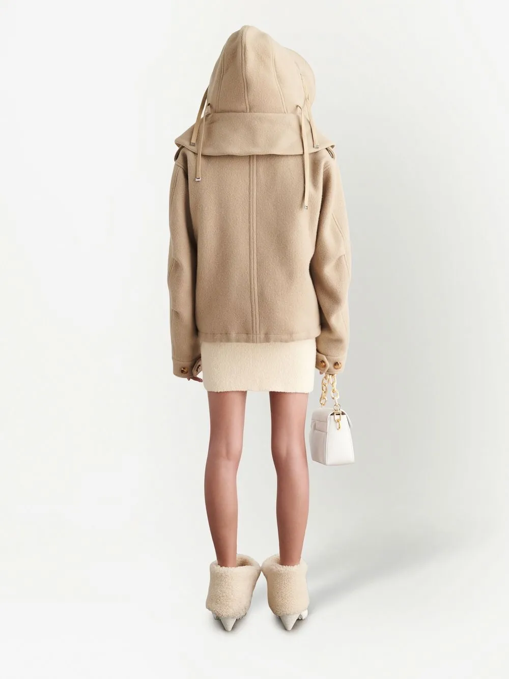 Women Off-White Hooded Short Parka Coat 4 Women Off-White Hooded Short Parka Coat - Image 4
