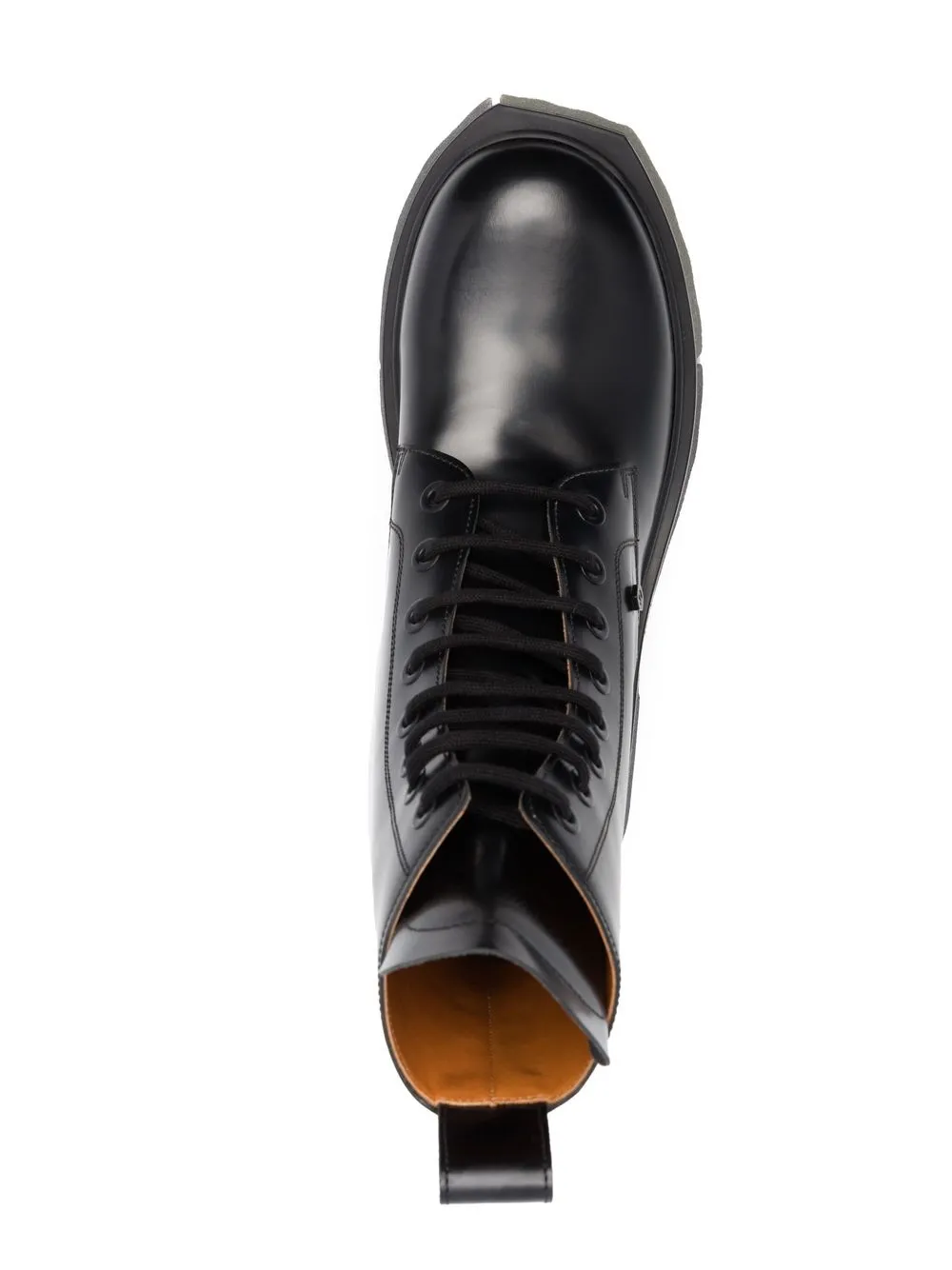 Men Off-White Sponge-sole Leather Combat Boots 4 Men Off-White Sponge-sole Leather Combat Boots - Image 4