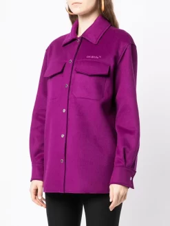 Women Off-White Logo-embroidered Shirt Jacket 7 Women Off-White Logo-embroidered Shirt Jacket -Off-White 18606229 41219327 1000