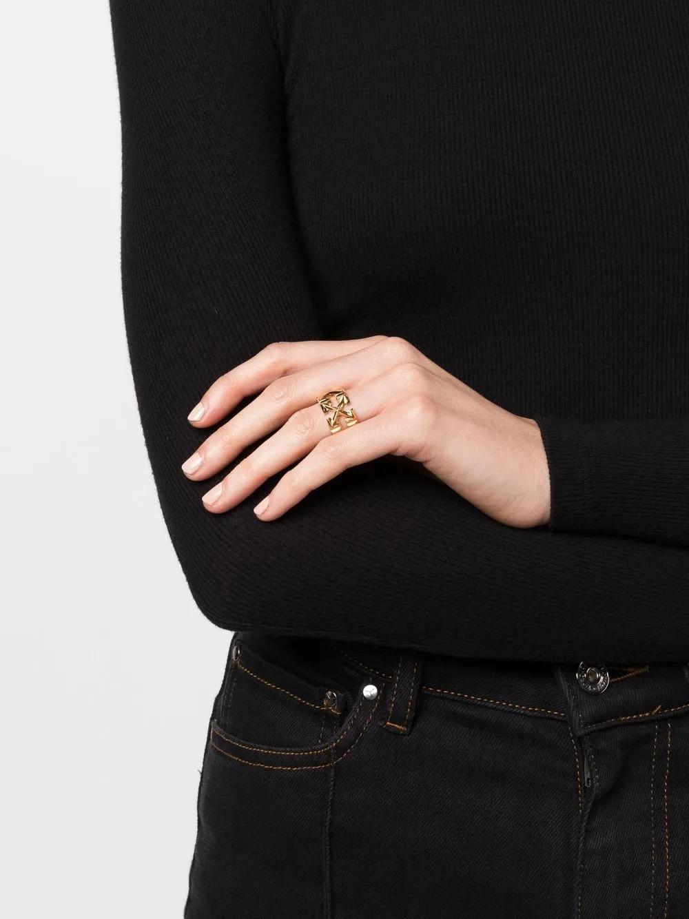 Women Off-White Signature Arrows Motif Ring 2 Women Off-White Signature Arrows Motif Ring - Image 2