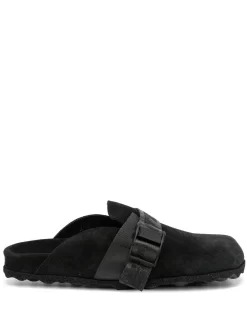 Women Off-White Industrial Belt Suede Mules