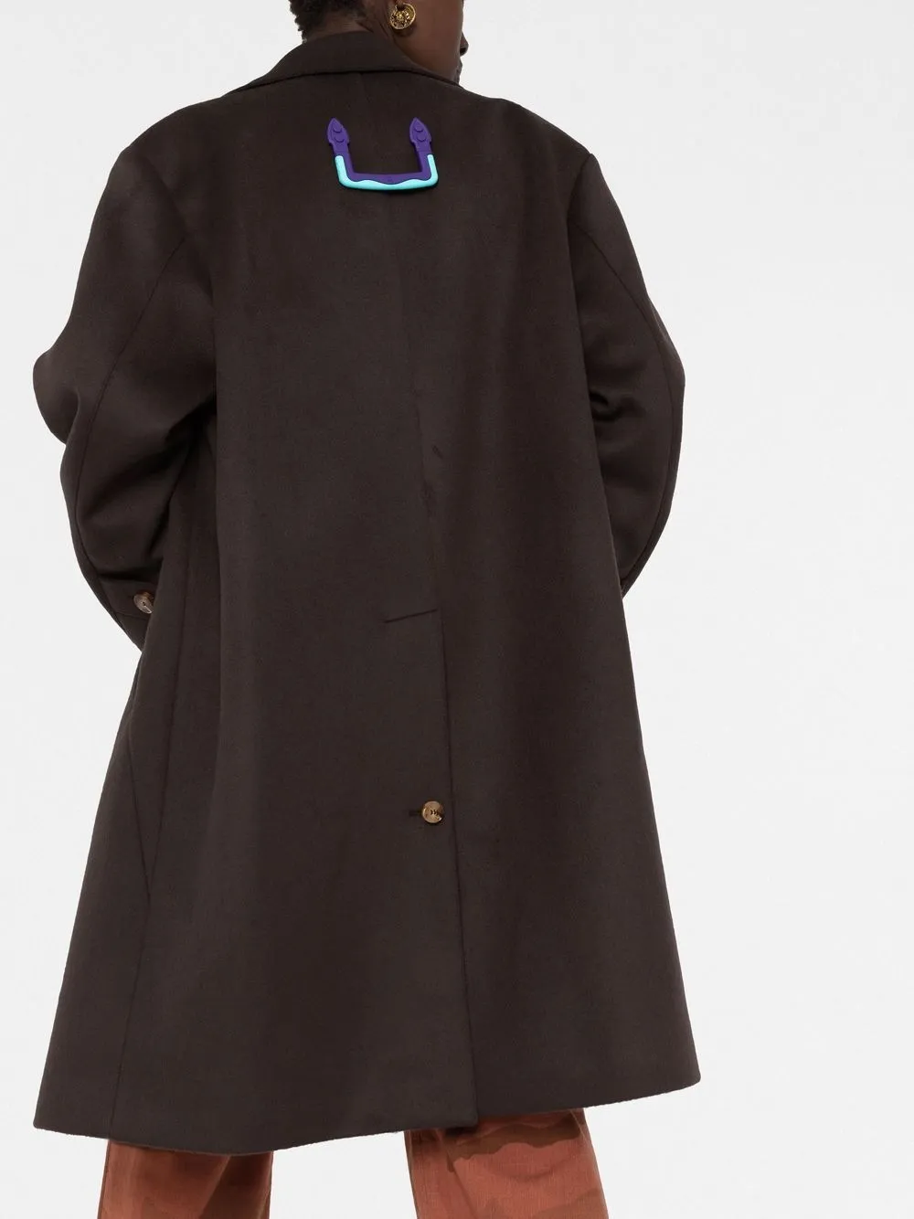 Women Off-White Single-breasted Button Coat 3 Women Off-White Single-breasted Button Coat - Image 3