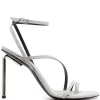 Women Off-White Allen Glitter 110mm Leather Sandals