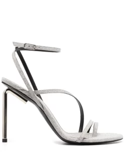 Women Off-White Allen Glitter 110mm Leather Sandals