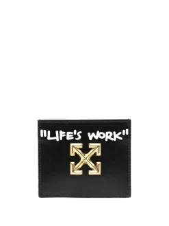 Women Off-White Quote-motif Cardholder