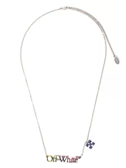 Women Off-White Logo-plaque Pendant Necklace