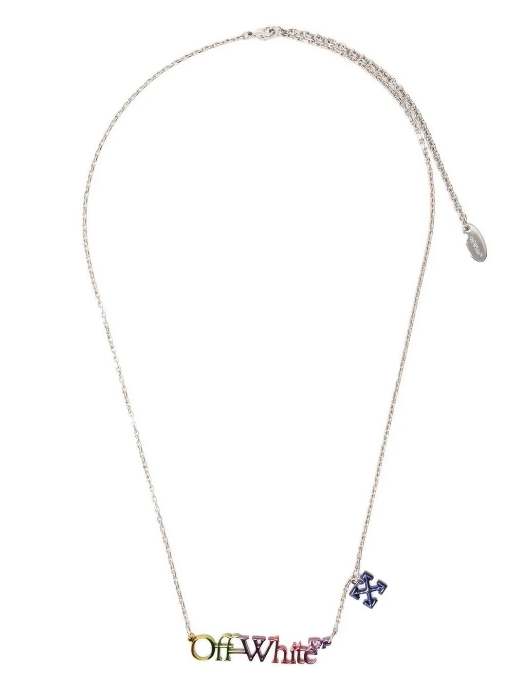 Women Off-White Logo-plaque Pendant Necklace 1 Women Off-White Logo-plaque Pendant Necklace