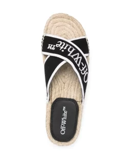 Women Off-White Bookish Crossover Espadrille Sandals -Off-White 19296115 44539812 1000