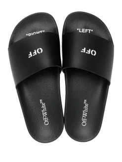 Women Off-White Logo-print Open Toe Slides -Off-White 19296120 43971613 1000