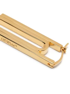 Women Off-White Engraved-logo Safety-pin Earrings -Off-White 19296125 43564718 1000