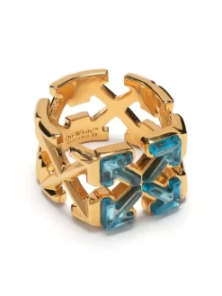 Women Off-White Multi Arrows Ring