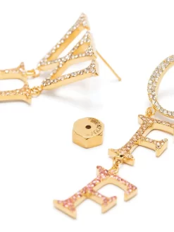 Women Off-White Logo-engraved Crystal-embellished Earrings 7 Women Off-White Logo-engraved Crystal-embellished Earrings -Off-White 19321758 44436252 1000