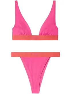 Women Off-White Condenced Two-tone Bikini