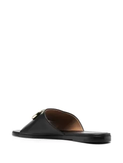 Women Off-White Paperclip Leather Sandals -Off-White 19322243 44112472 1000