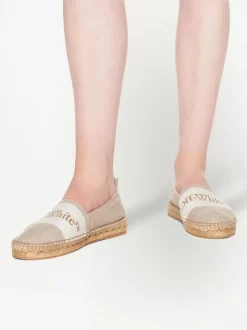 Women Off-White Bookish Canvas Espadrilles -Off-White 19322244 44215274 1000