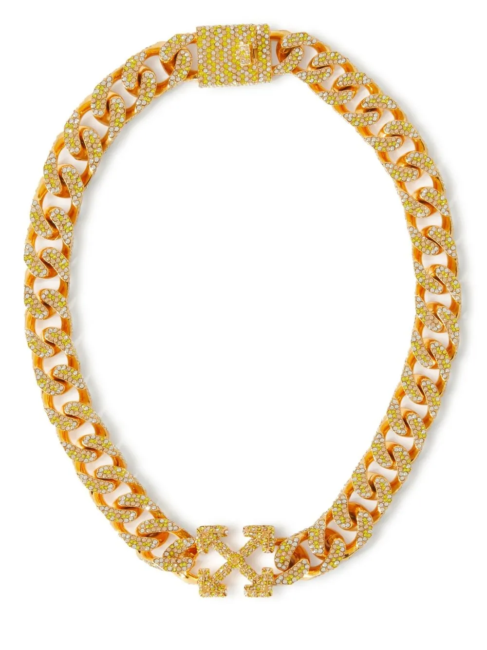 Women Off-White Pavé Crystal Chain Necklace 1 Women Off-White Pavé Crystal Chain Necklace