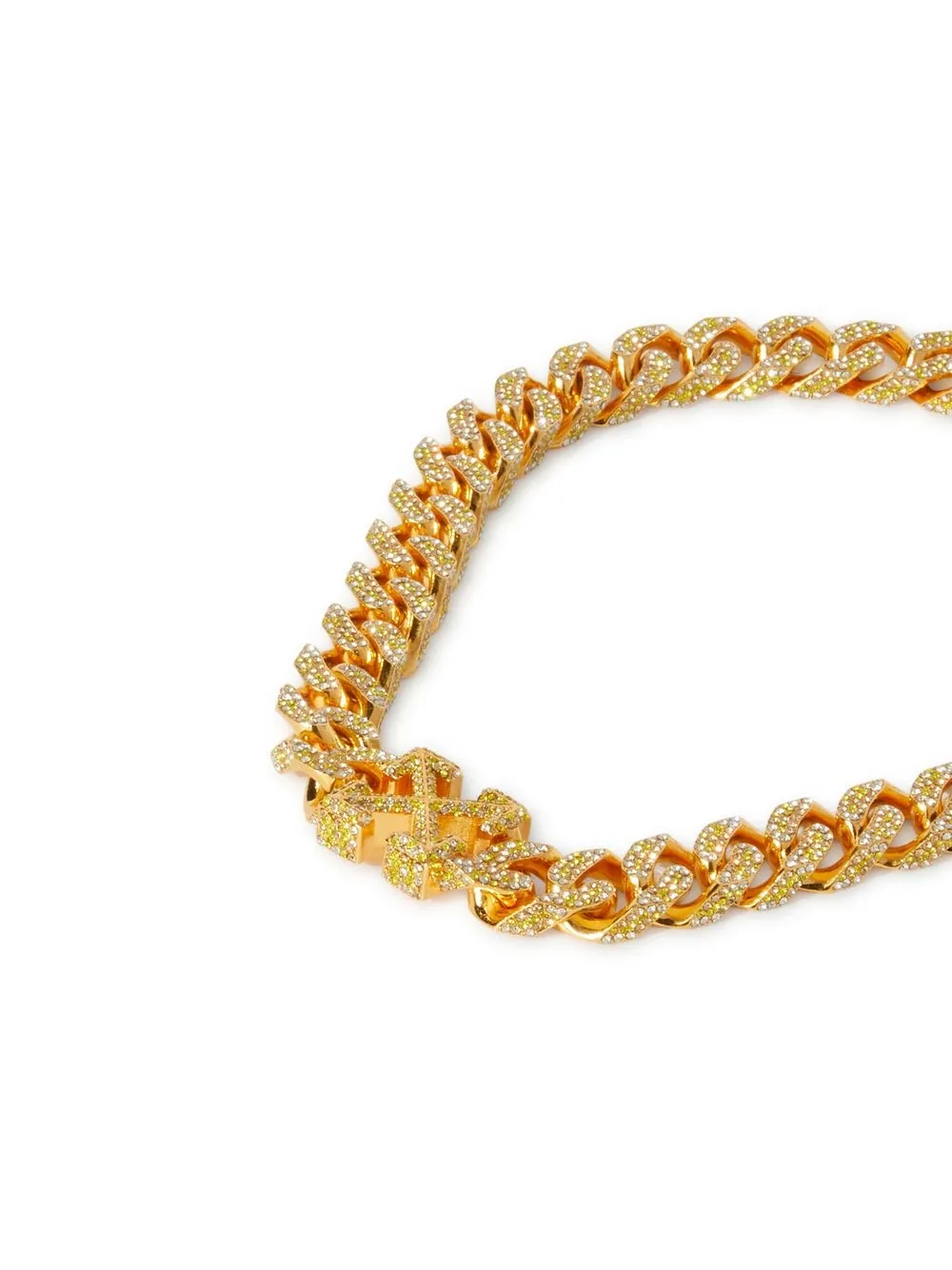 Women Off-White Pavé Crystal Chain Necklace 2 Women Off-White Pavé Crystal Chain Necklace - Image 2