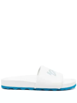 Men Off-White Quotes-print Contrast-sole Slides
