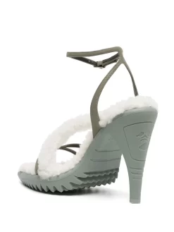 Women Off-White Allen Shearling Sandals -Off-White 19351512 42527788 1000