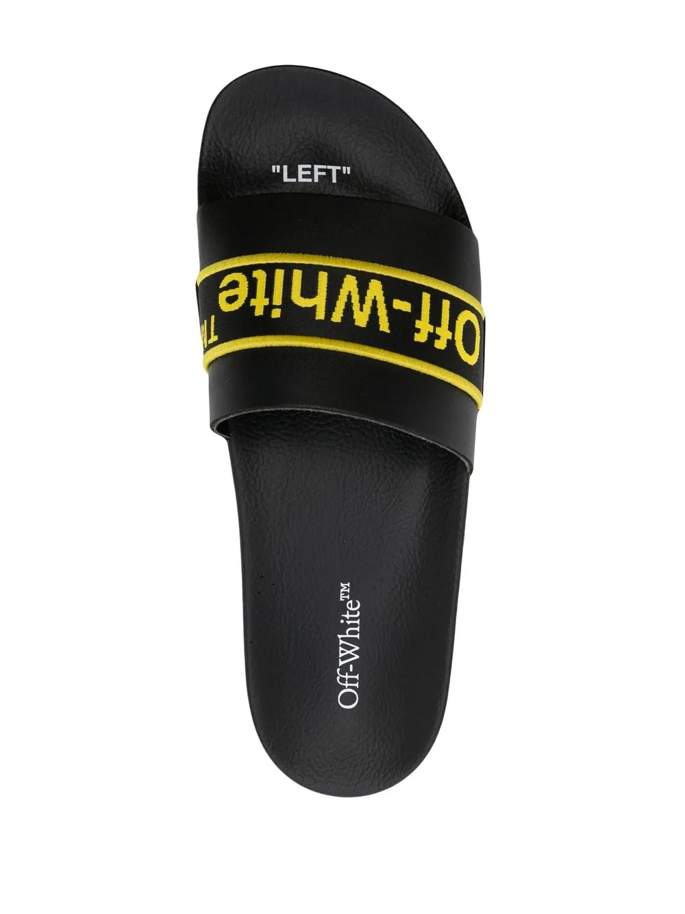 Men Off-White Logo-print Leather Slides 4 Men Off-White Logo-print Leather Slides - Image 4