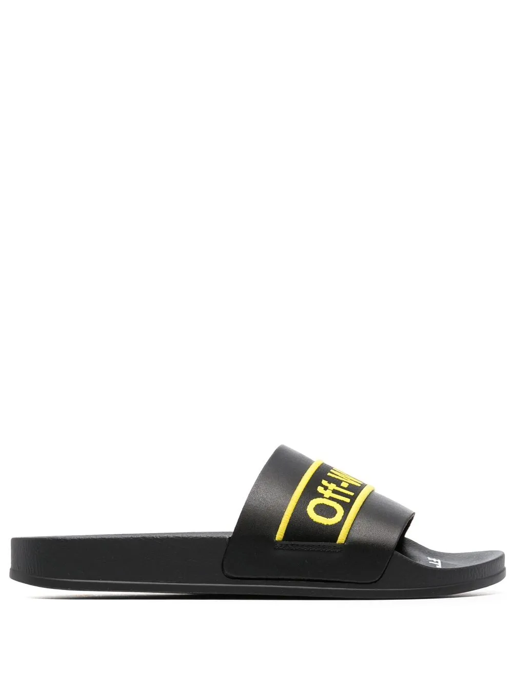 Men Off-White Logo-print Leather Slides 1 Men Off-White Logo-print Leather Slides