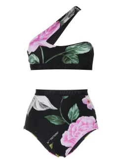 Women Off-White Floral-print Bikini