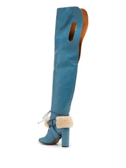 Women Off-White Shearling Ankle Strap Boots -Off-White 19426554 43269785 1000