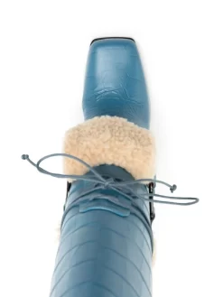 Women Off-White Shearling Ankle Strap Boots -Off-White 19426554 43270517 1000