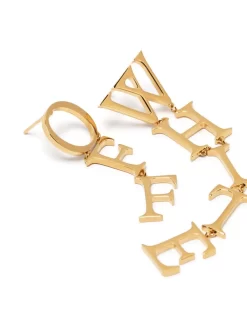 Women Off-White Logo-lettering Earrings -Off-White 19430558 43357040 1000