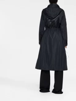 Women Off-White Diagonal-stripe Hooded Coat -Off-White 19473433 43526188 1000