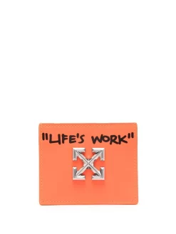 Women Off-White Logo-plaque Leather Cardholder