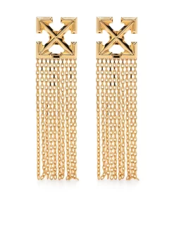Women Off-White Arrows Chain Post-back Earrings
