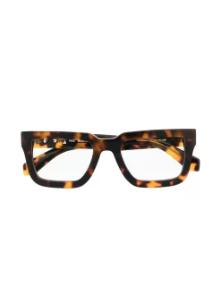 Women Off-White Tortoiseshell Square-frame Optical Glasses