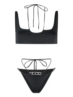 Women Off-White Logo-print Two-piece Bikini