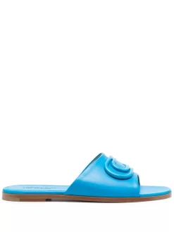 Women Off-White Logo-plaque Slip-on Slides