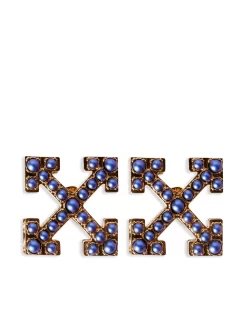 Women Off-White Arrow Logo Pearl Earrings